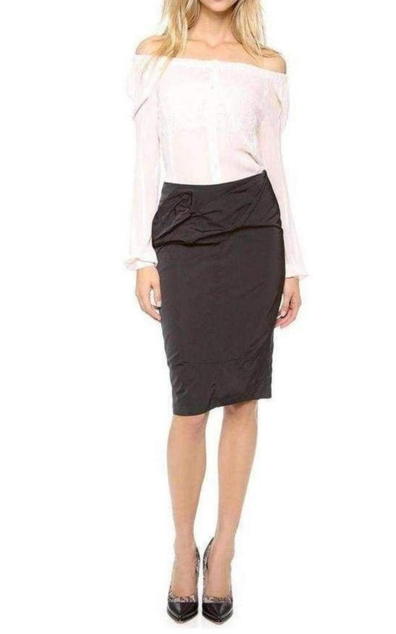 Nina Ricci Black Lace Lined Pencil Skirt - Runway Catalog