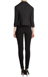 Black Lace Trim Wool Leggings Trousers Nina Ricci