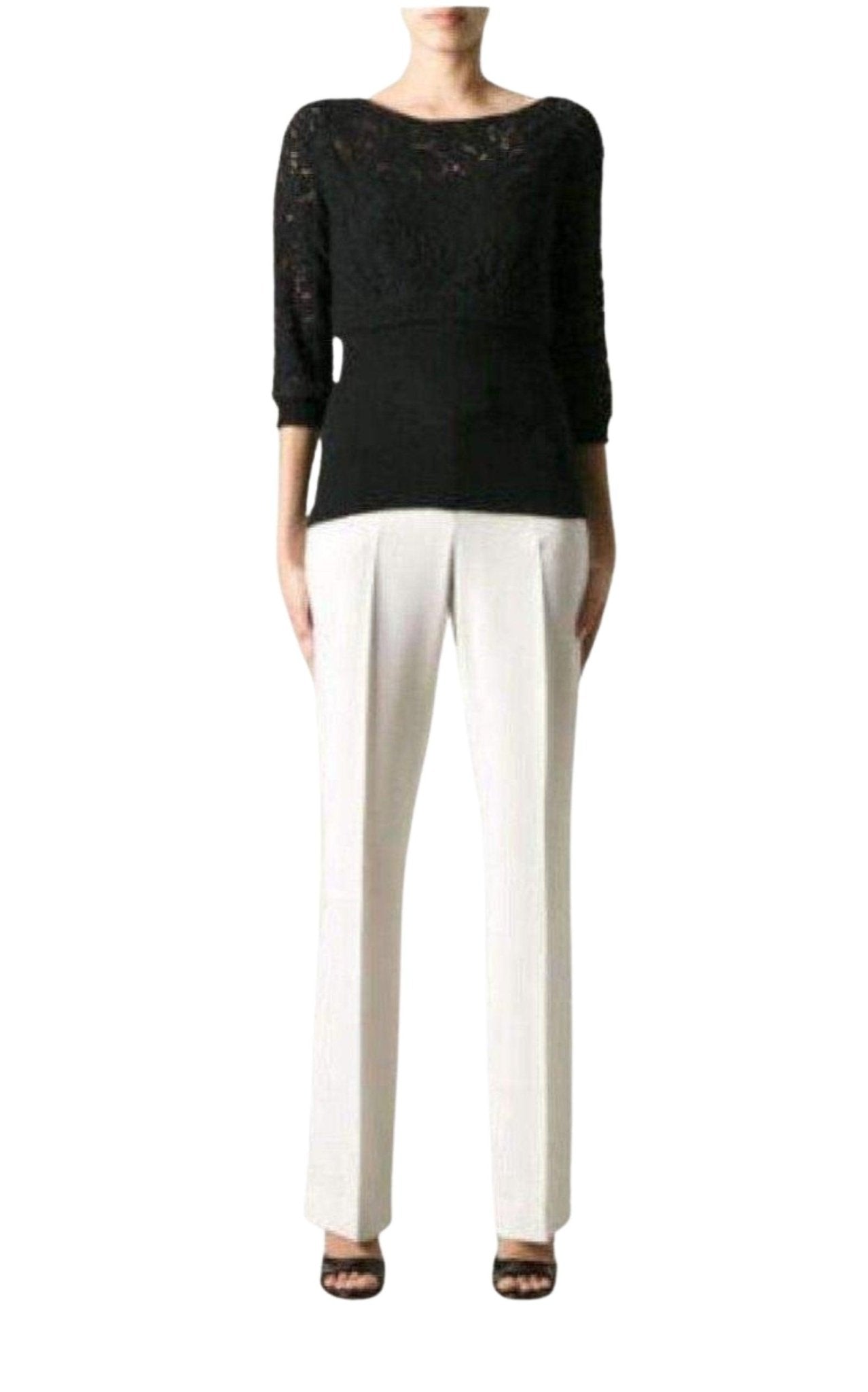 Nina Ricci Black Wool Blend Lace Sweater - Runway Catalog