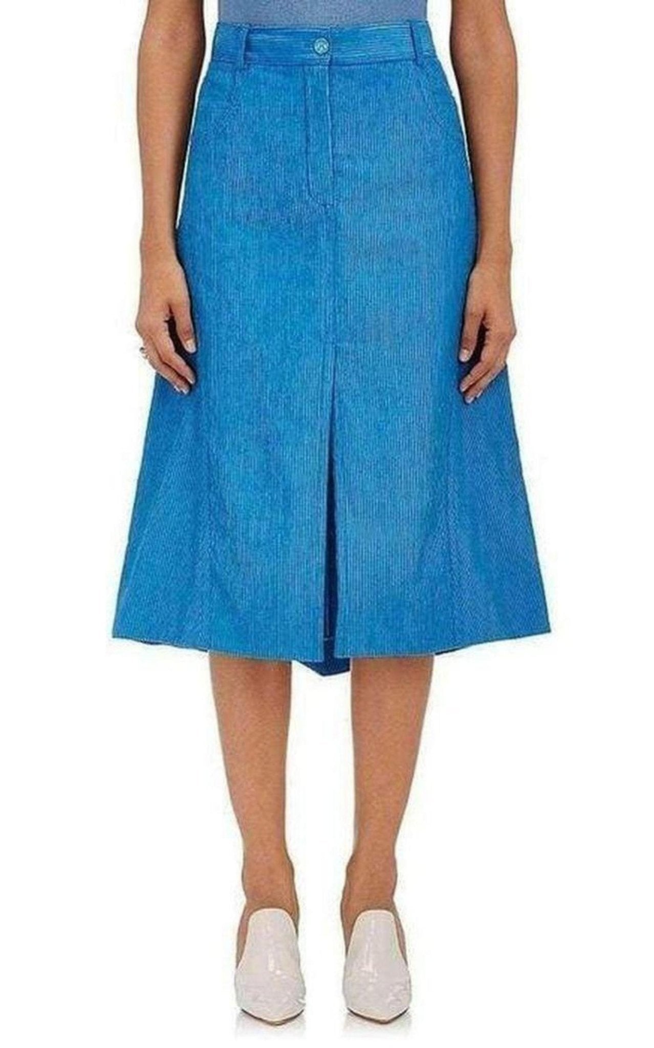 Nina Ricci Cotton Blend Corduroy A - Line Skirt - Runway Catalog