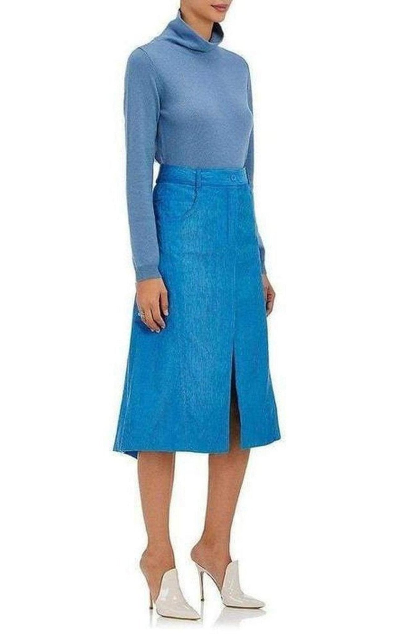Nina Ricci Cotton Blend Corduroy A - Line Skirt - Runway Catalog