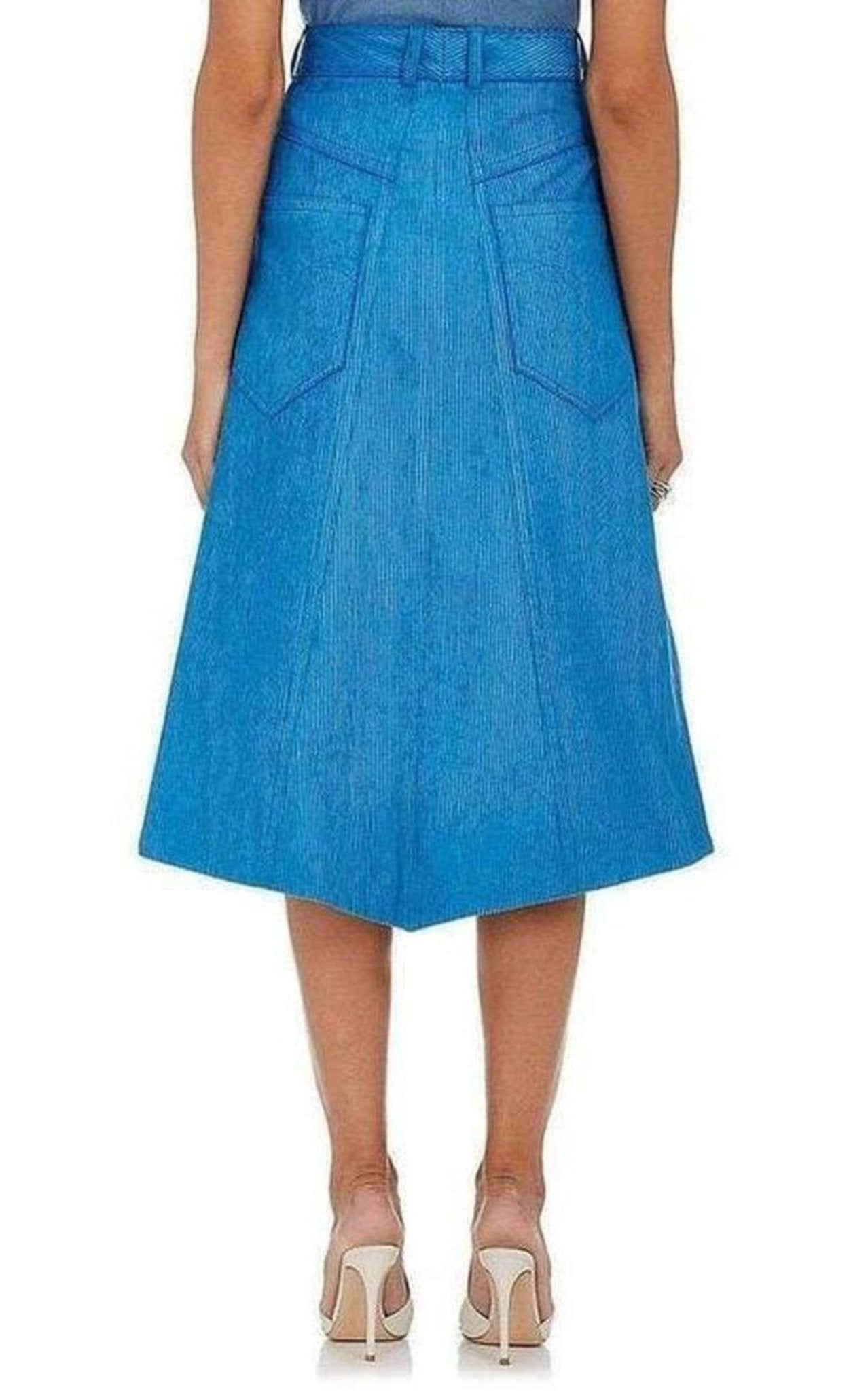 Nina Ricci Cotton Blend Corduroy A - Line Skirt - Runway Catalog