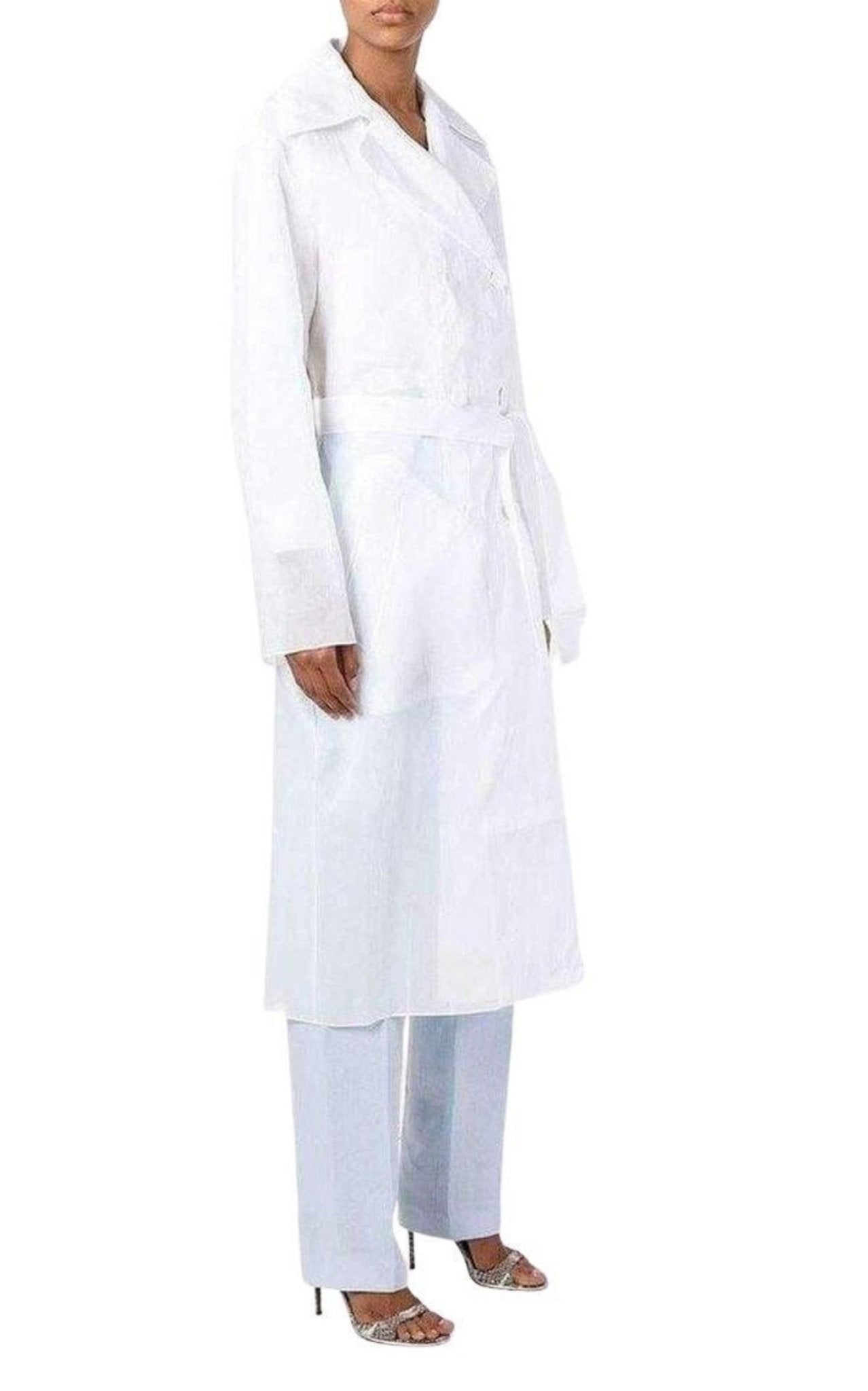 Nina Ricci Cotton Organza Mesh Double Breasted Overcoat - Runway Catalog