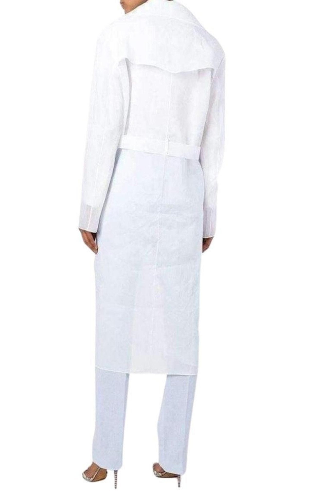 Nina Ricci Cotton Organza Mesh Double Breasted Overcoat - Runway Catalog