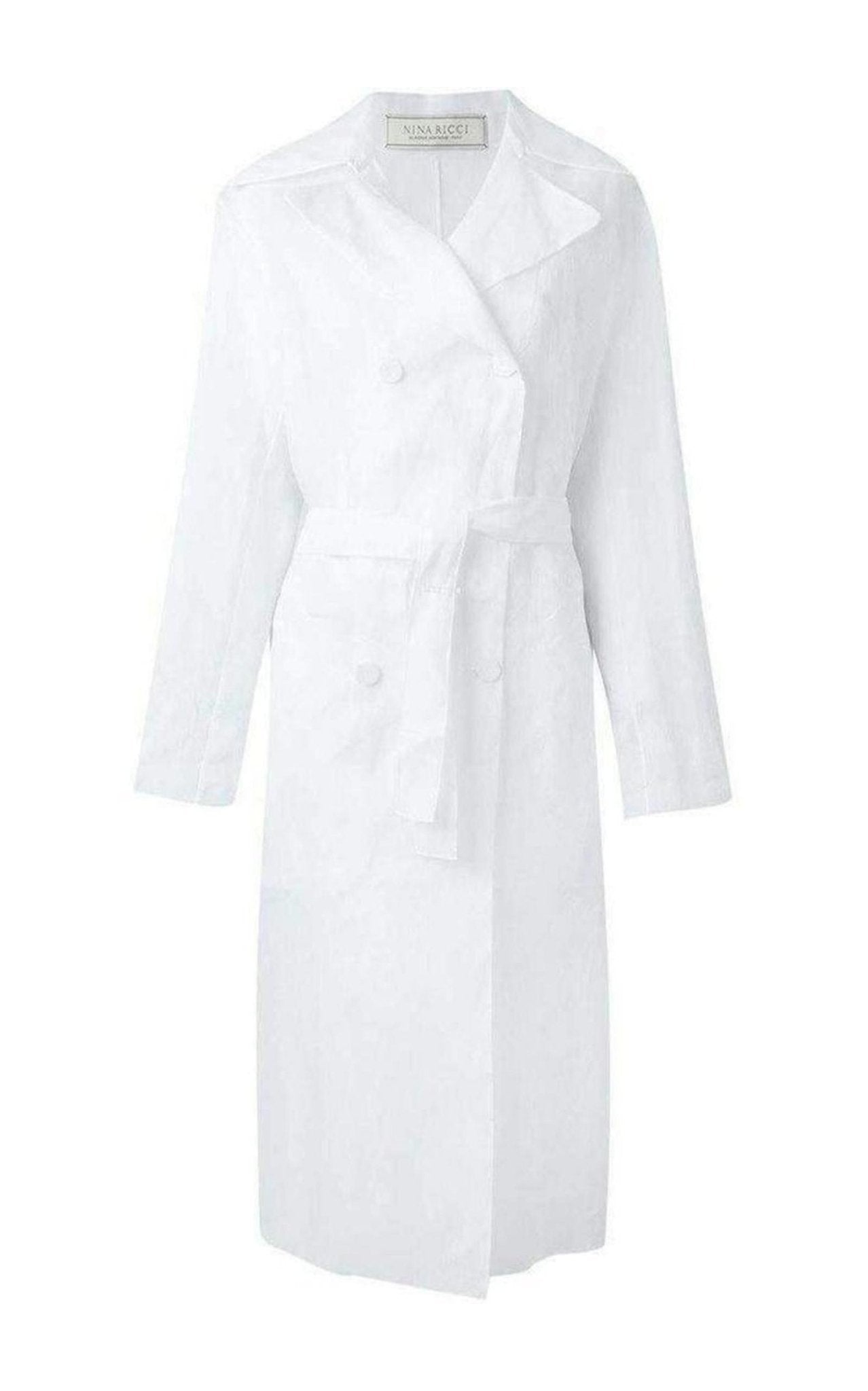 Nina Ricci Cotton Organza Mesh Double Breasted Overcoat - Runway Catalog