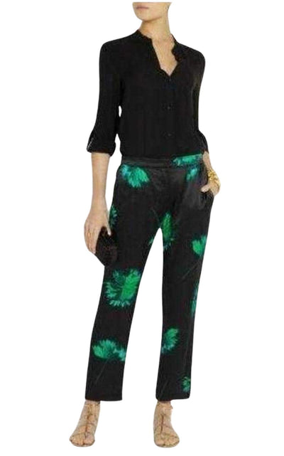 Nina Ricci Floral Printed Silk Trousers - Runway Catalog