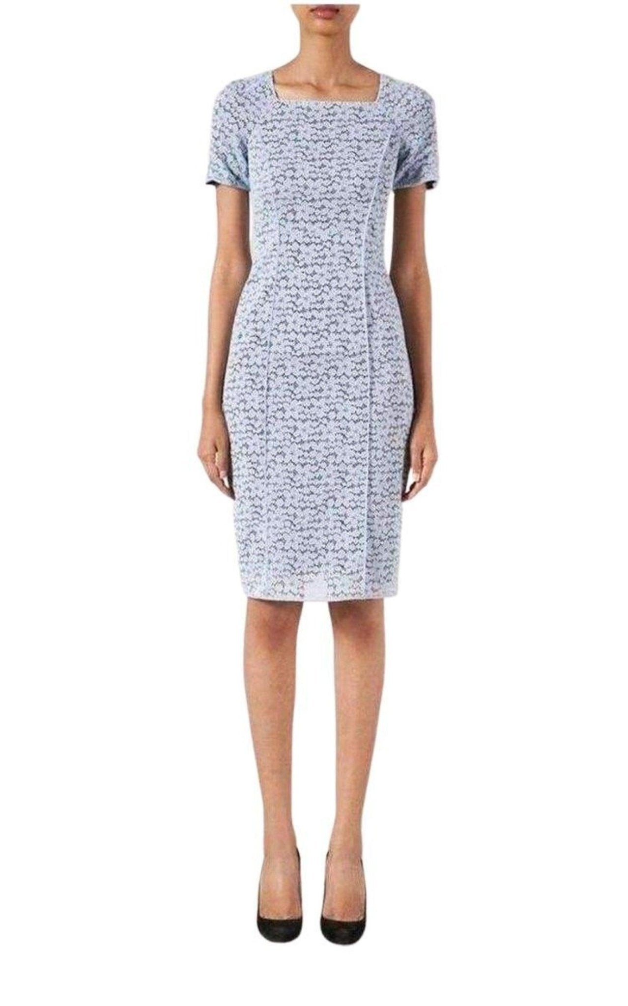 Nina Ricci Lace Elbow Sleeve Fitted Dress - Runway Catalog