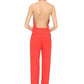 Red Open Back Sleeveless Silk Jumpsuit Nina Ricci