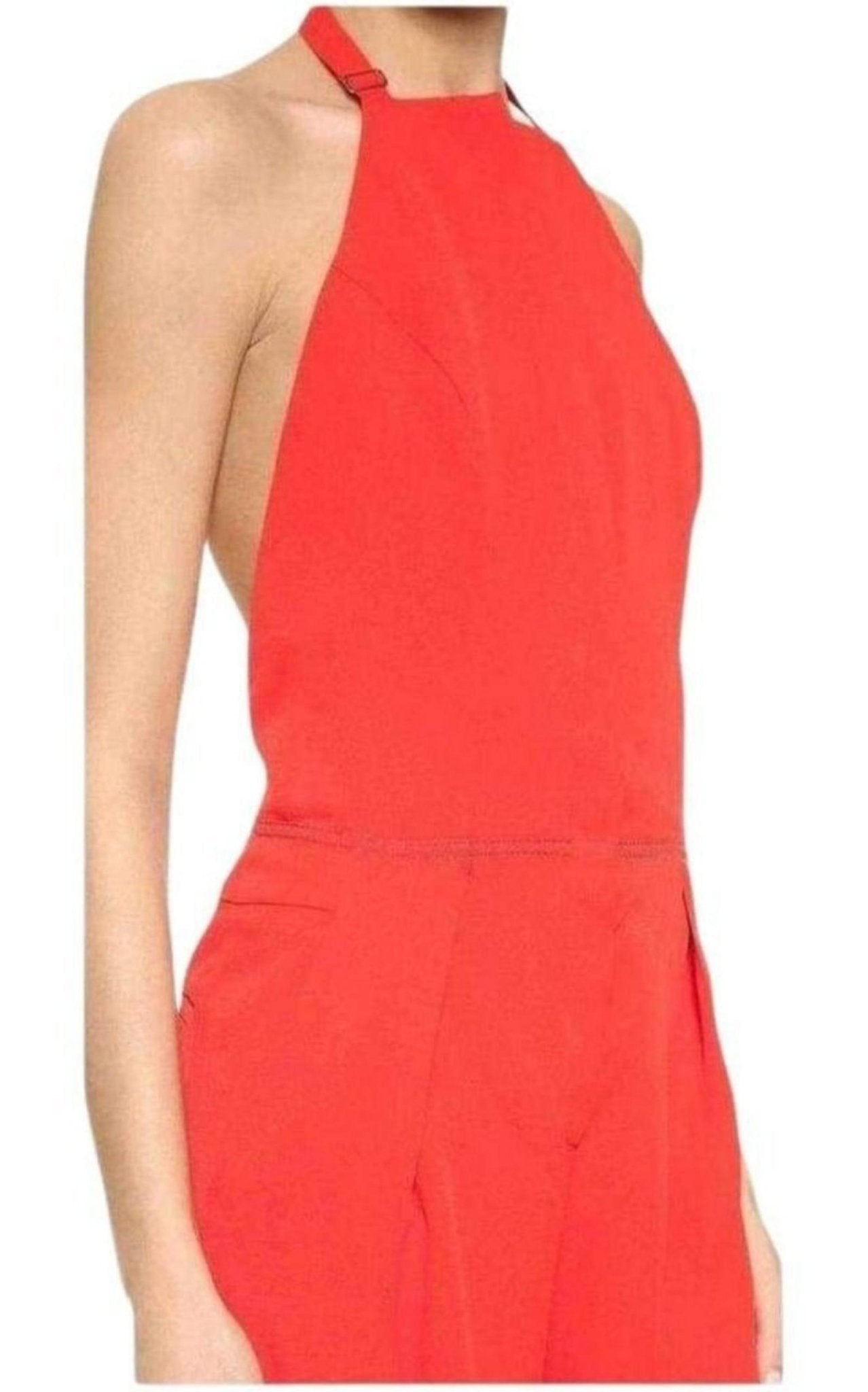 Nina Ricci Red Open Back Sleeveless Silk Jumpsuit - Runway Catalog