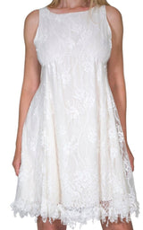 White Cotton Blend Lace Dress Nina Ricci