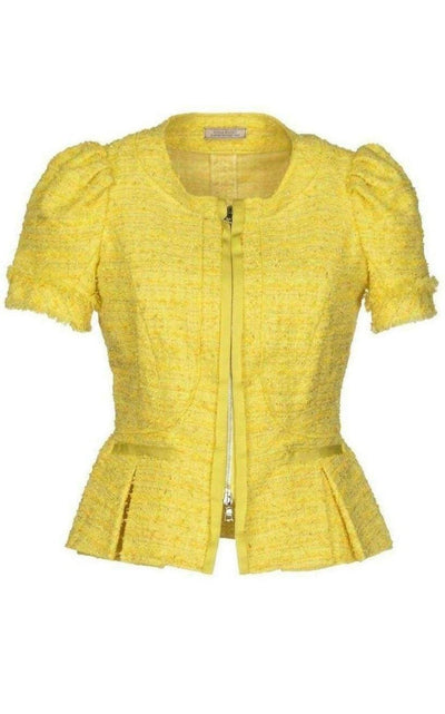 Yellow Tweed Cropped Blazer Jacket Nina Ricci