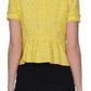 Yellow Tweed Cropped Blazer Jacket Nina Ricci