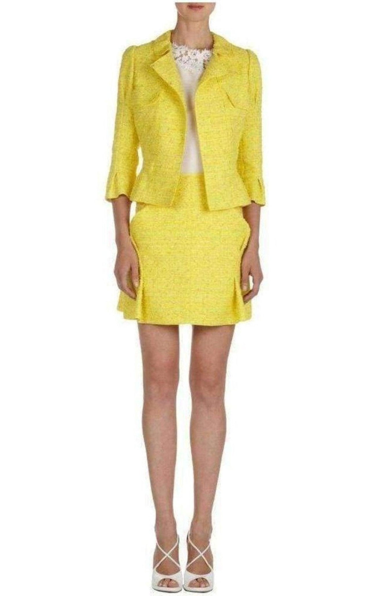 Nina Ricci Yellow Tweed Mini Skirt - Runway Catalog