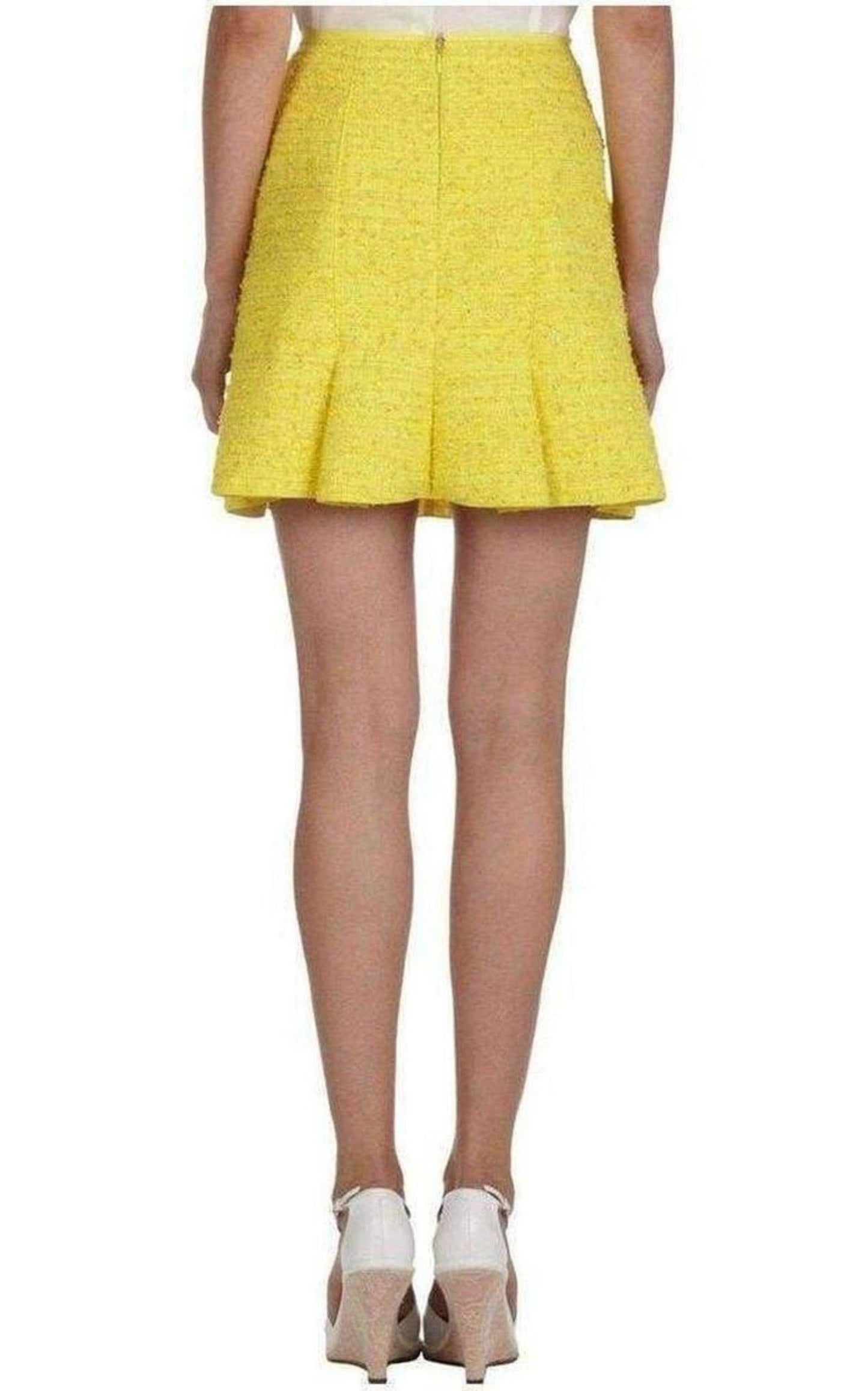 Yellow Tweed Mini Skirt Nina Ricci