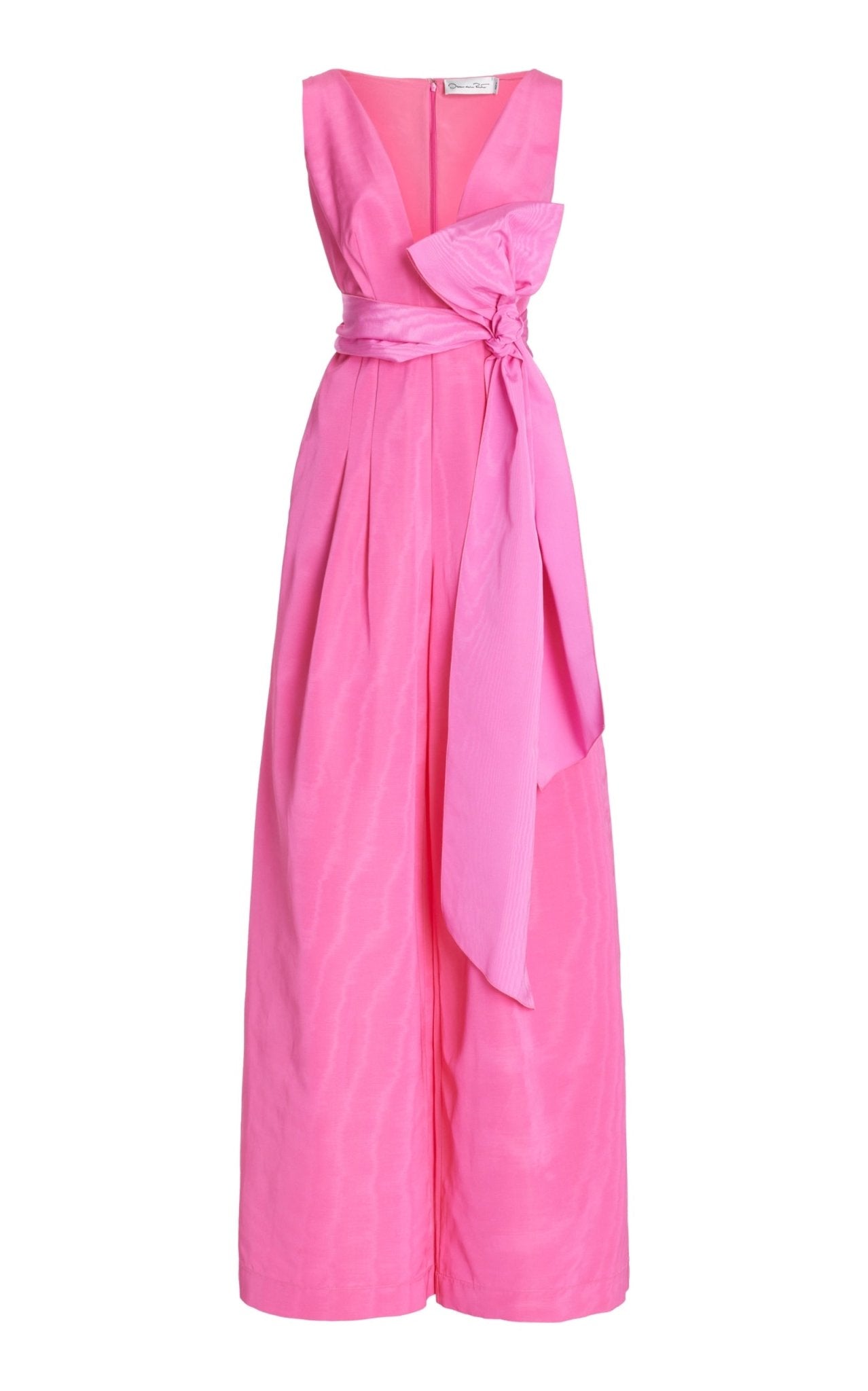 Oscar de la Renta Cotton - blend Jumpsuit with Belt Details - Runway Catalog