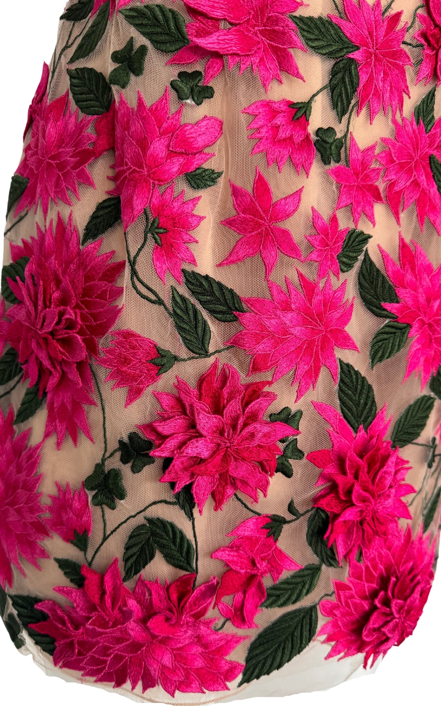 Dahlia Floral-appliqué Mini Dress Oscar de la Renta