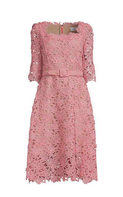 Oscar de la Renta Floral Guipure Lace Dress - Runway Catalog