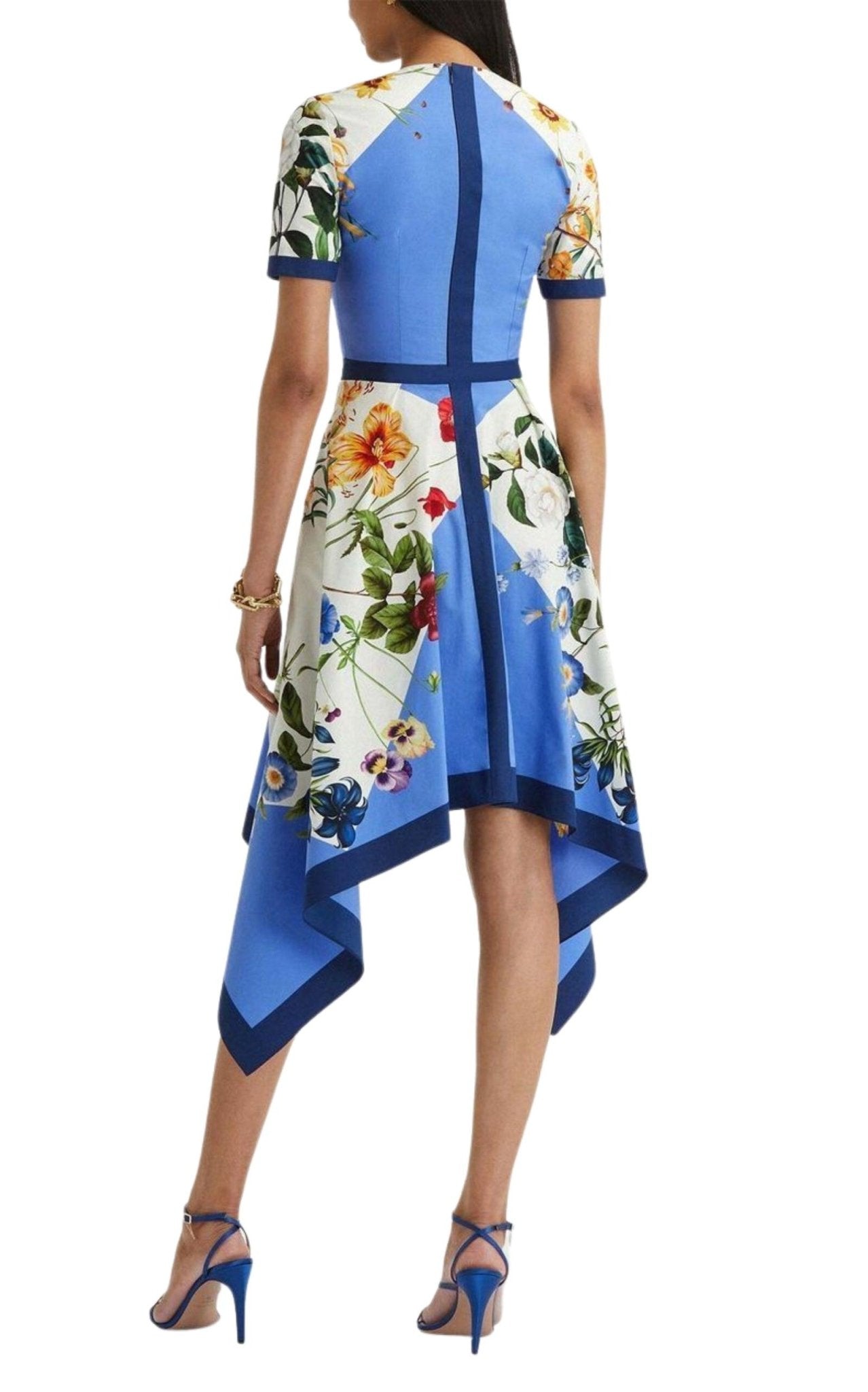 Oscar de la Renta Floral - print Flared Cotton Dress - Runway Catalog