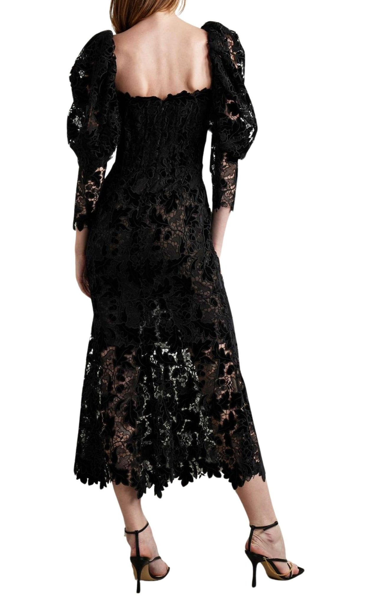 Oscar de la Renta Guipure Lace Midi Dress - Runway Catalog