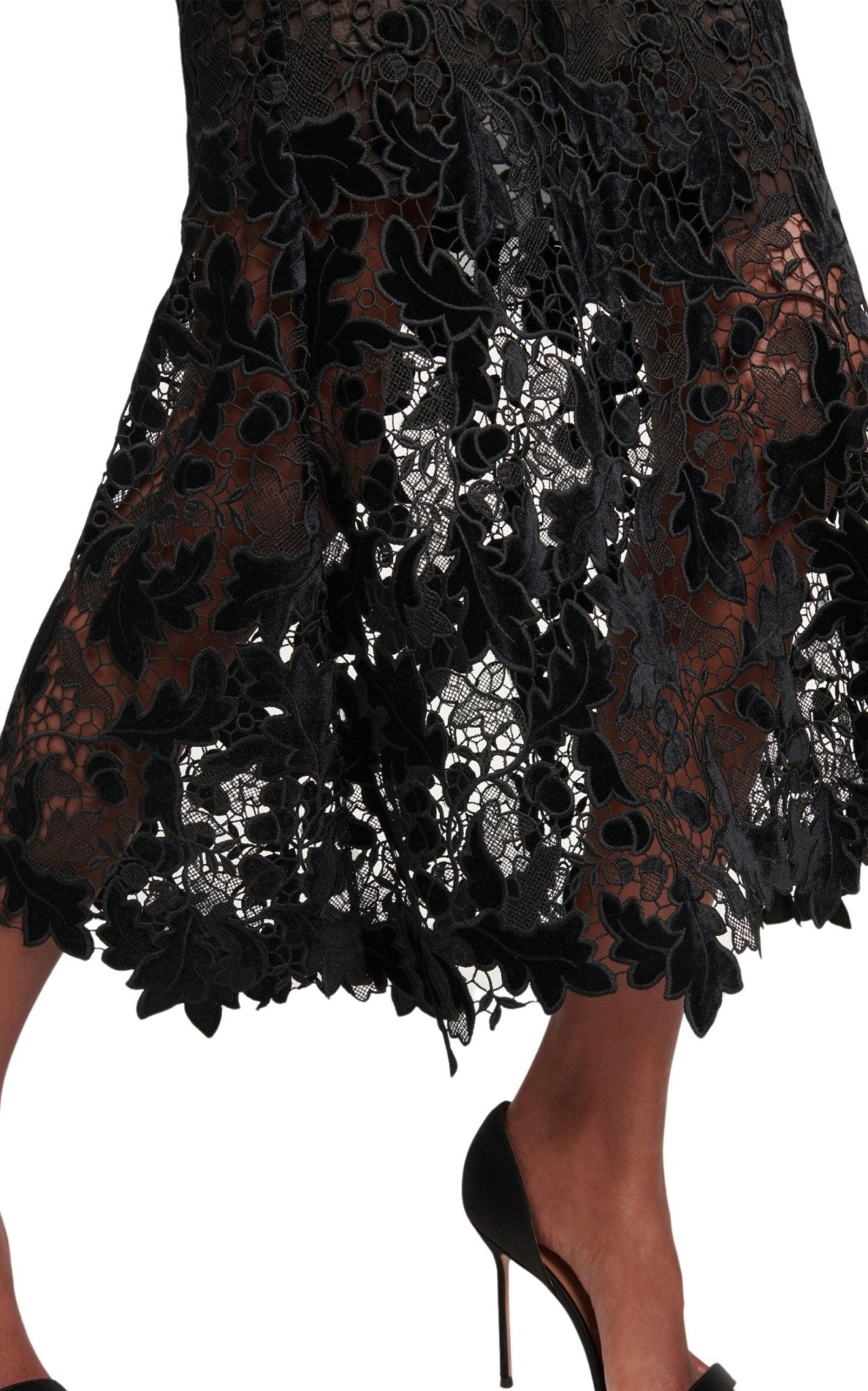 Oscar de la Renta Guipure Lace Midi Dress - Runway Catalog