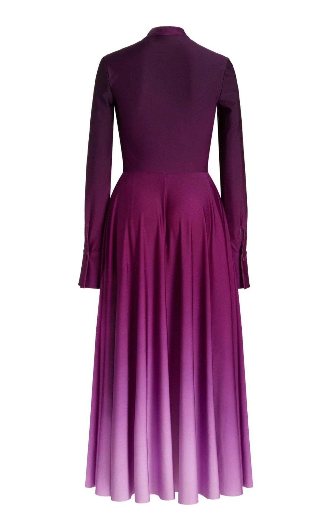 Oscar de la Renta Long - Sleeve Ombre Jersey Midi Dress - Runway Catalog