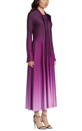 Long-Sleeve Ombre Jersey Midi Dress Oscar de la Renta