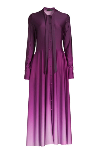 Oscar de la Renta Long - Sleeve Ombre Jersey Midi Dress - Runway Catalog