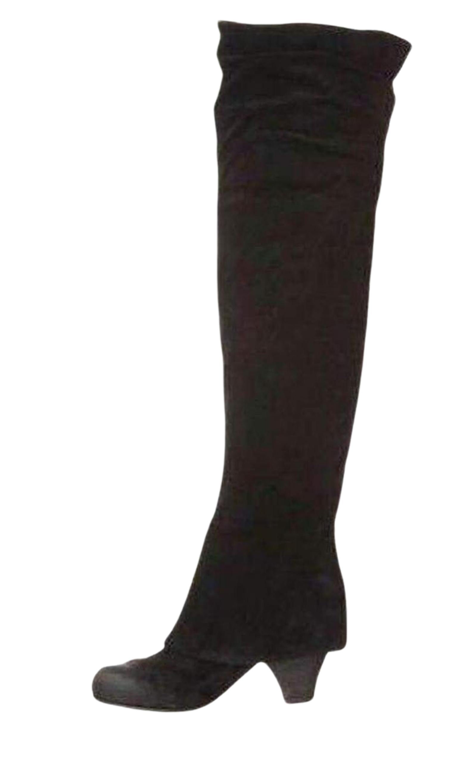 Latitude FemmeOver-the-knee Black Suede Boots - Runway Catalog