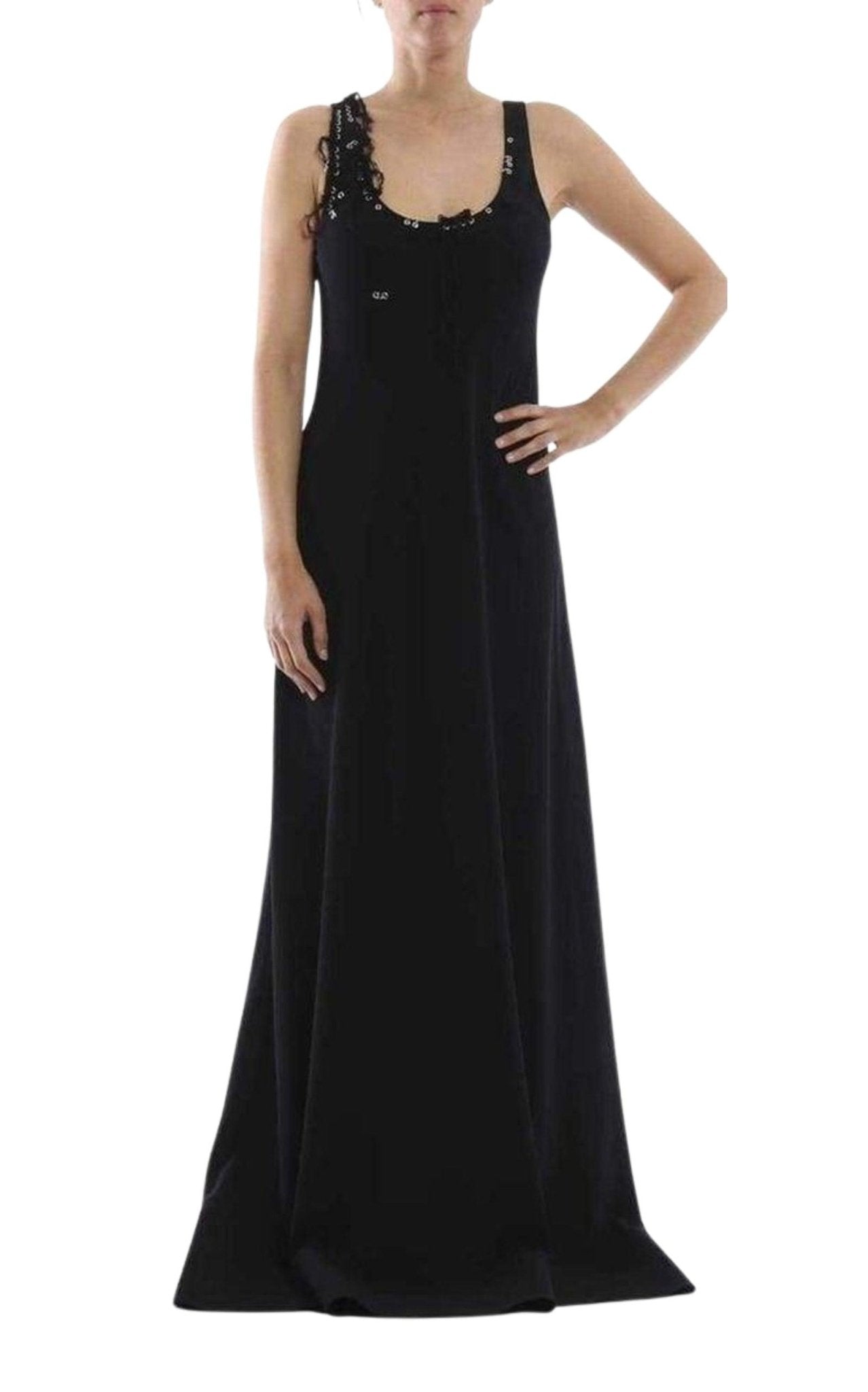 Paco Rabanne Crepe Satin Long Dress - Runway Catalog