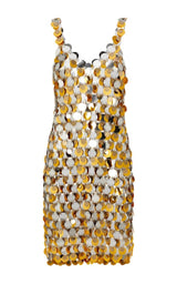 Oversized Paliette-Embellished Mini Dress Paco Rabanne