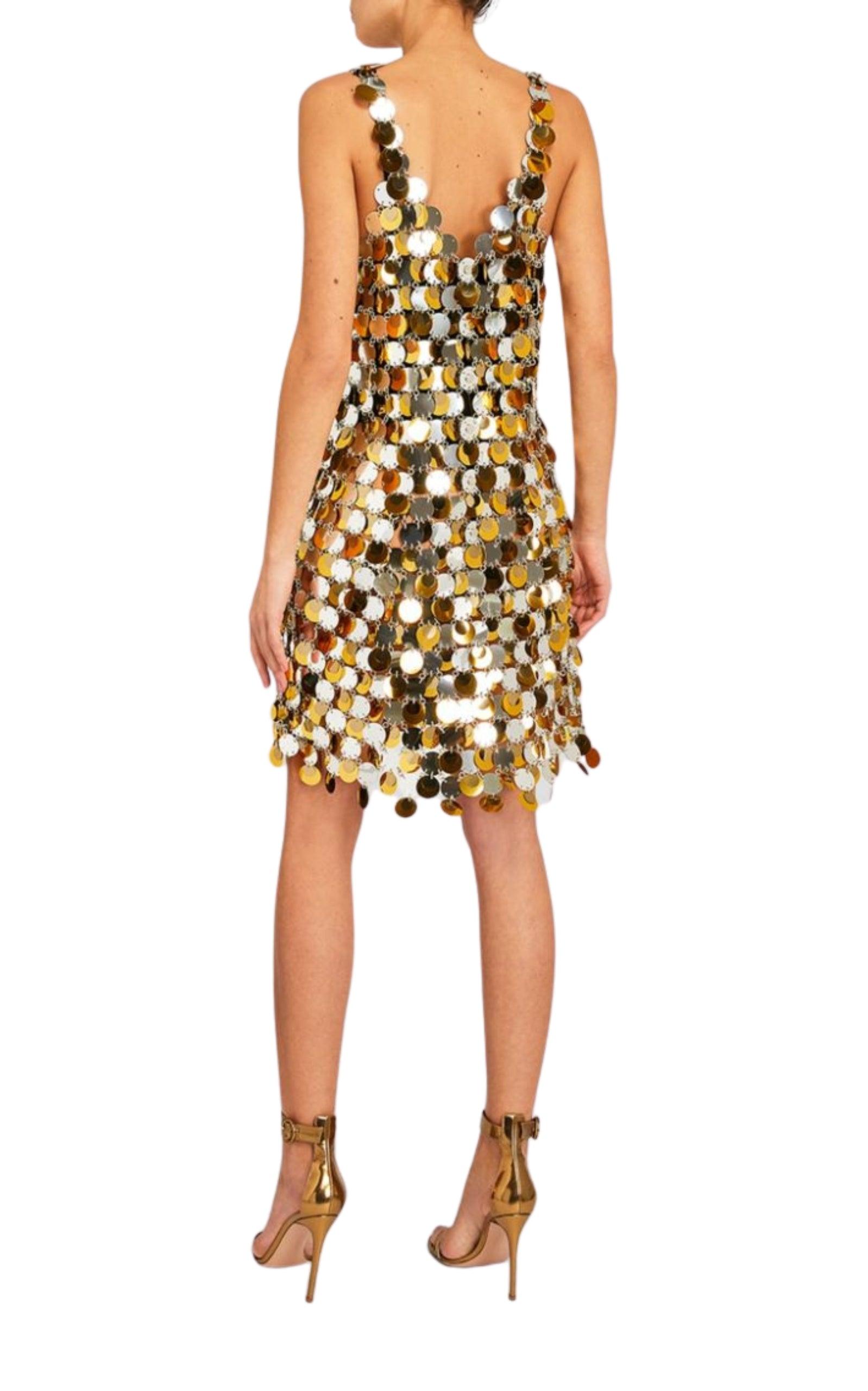 Oversized Paliette-Embellished Mini Dress Paco Rabanne