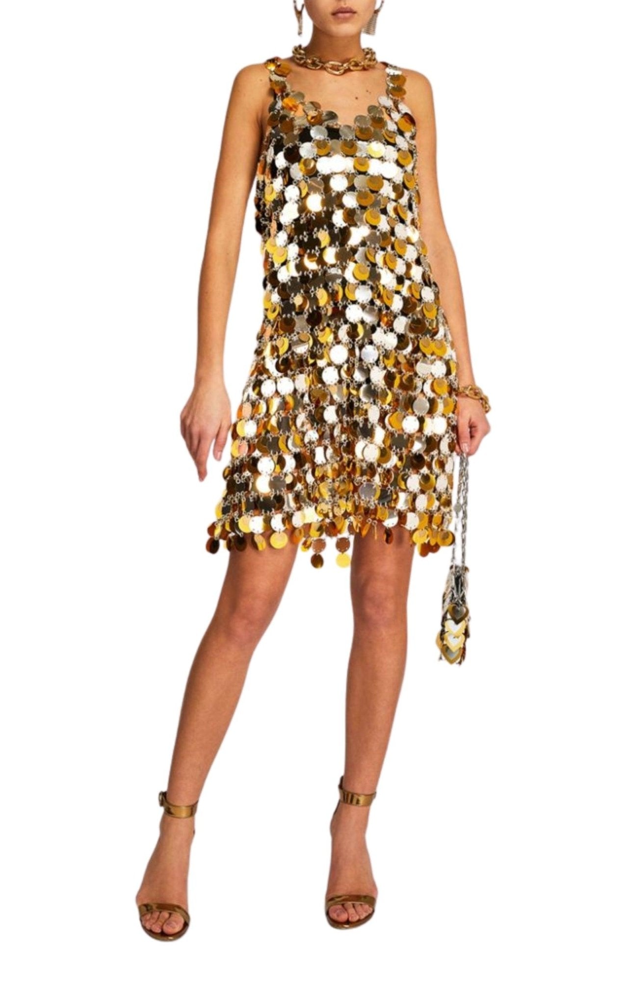 Paco Rabanne Oversized Paliette - Embellished Mini Dress - Runway Catalog