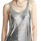 Silver Asymmetric Metal Mesh Top Paco Rabanne