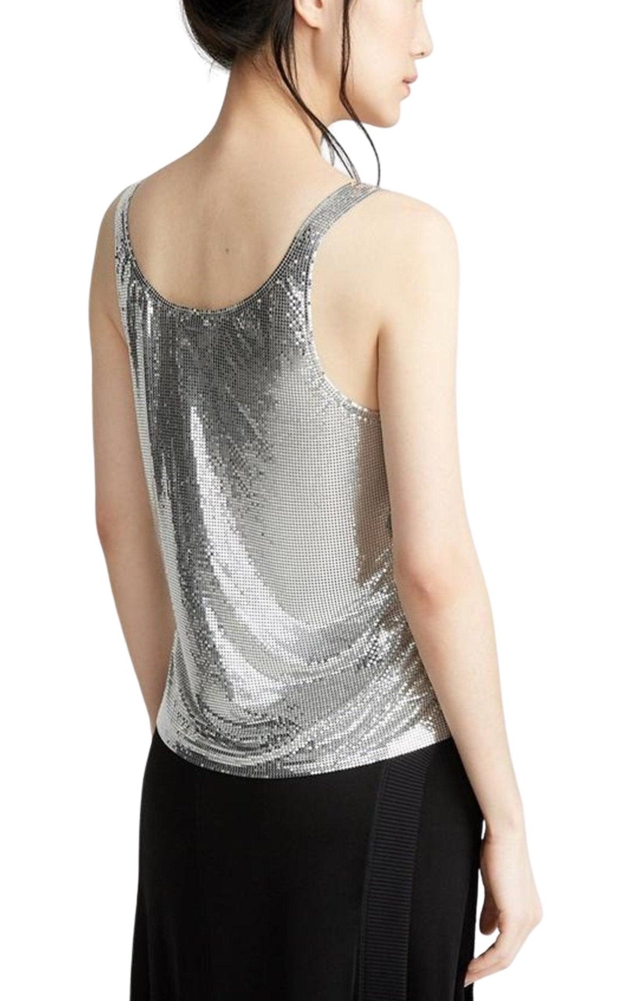 Paco Rabanne Silver Asymmetric Metal Mesh Top - Runway Catalog
