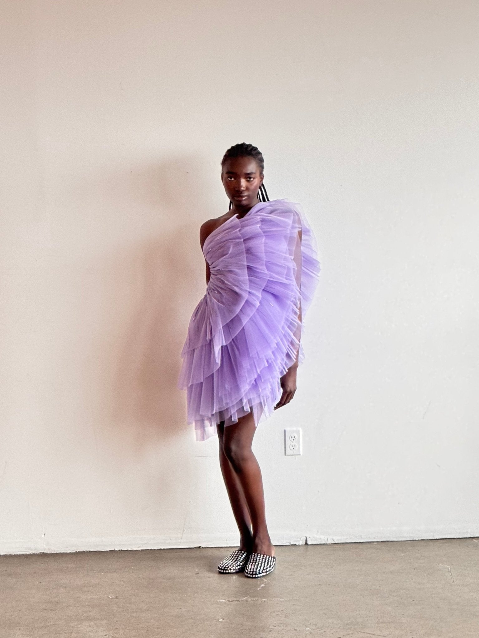 Pamella Roland Pleated Tulle Mini Dress - Runway Catalog