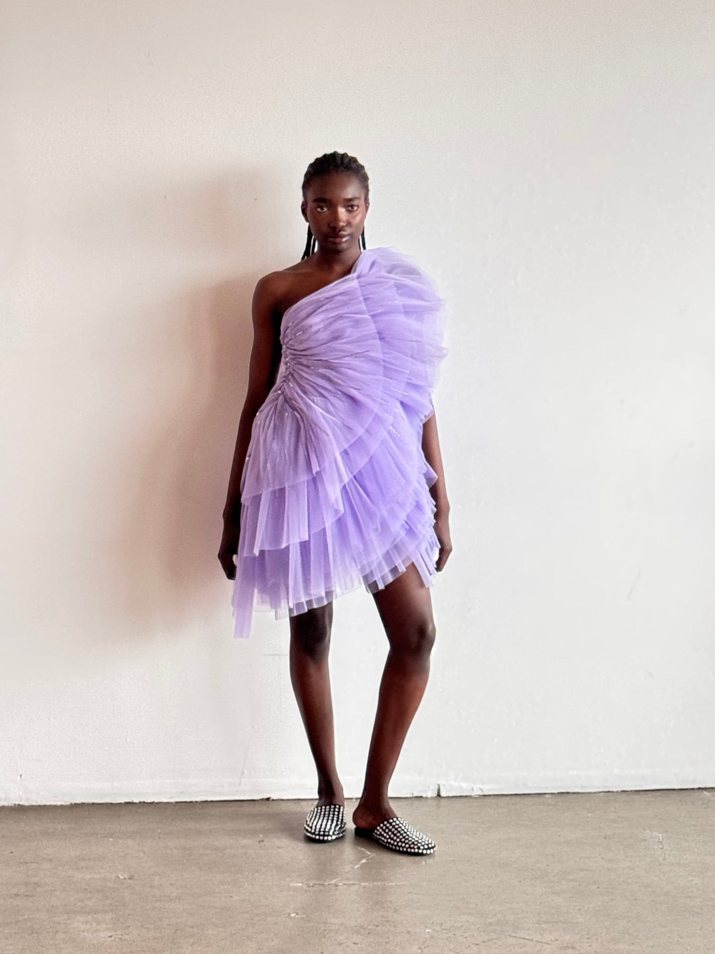 Pamella Roland Pleated Tulle Mini Dress - Runway Catalog