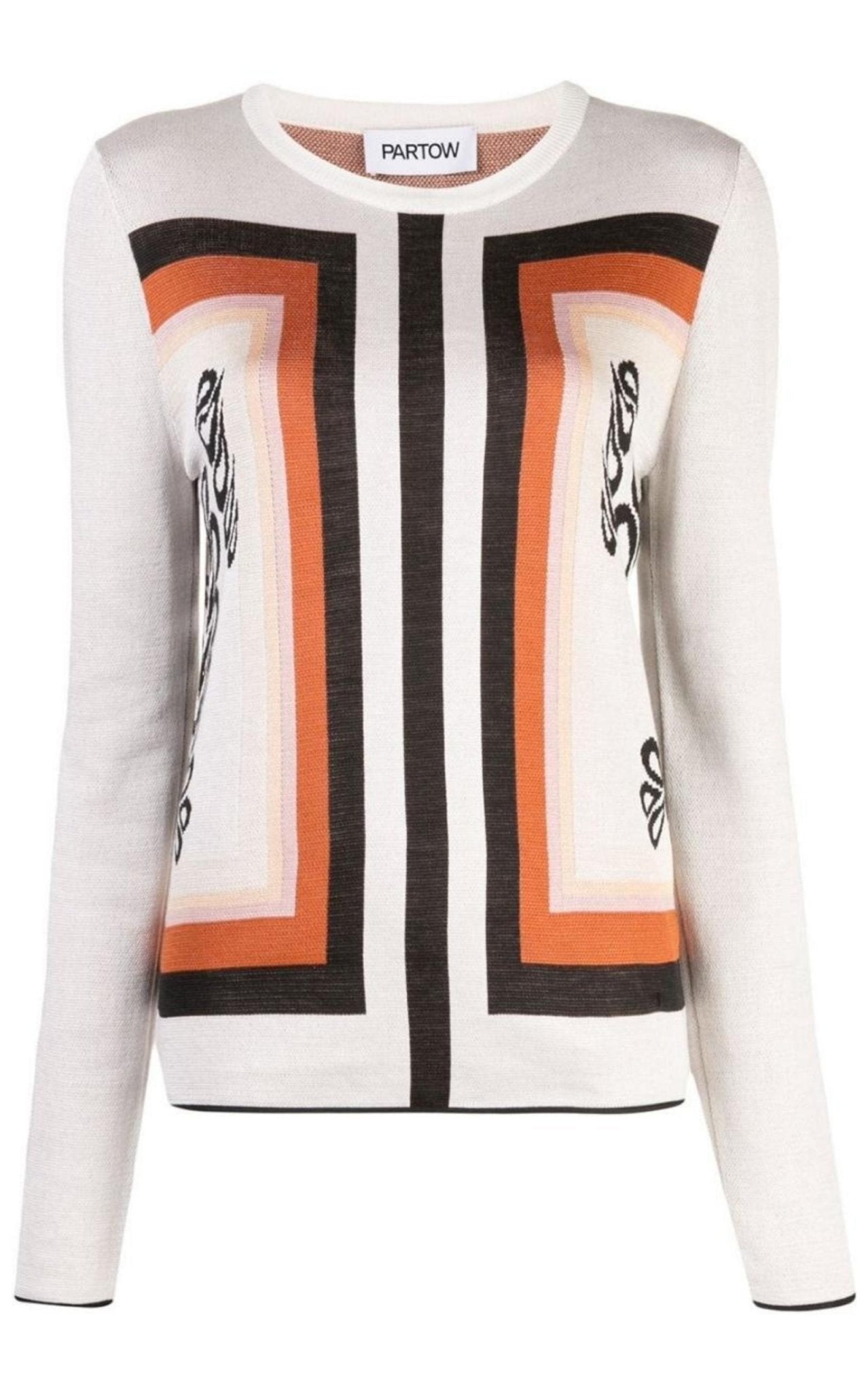 Partow Frida Jacquard Crewneck Silk Sweater - Runway Catalog