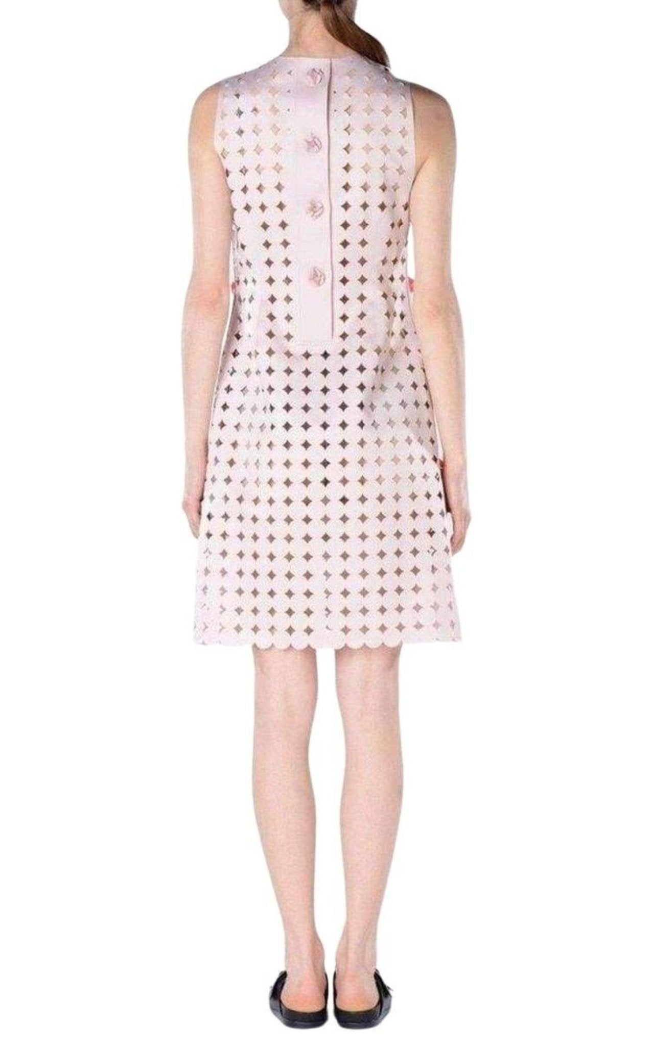 Paskal Light Pink Laser Cut Short Dress - Runway Catalog
