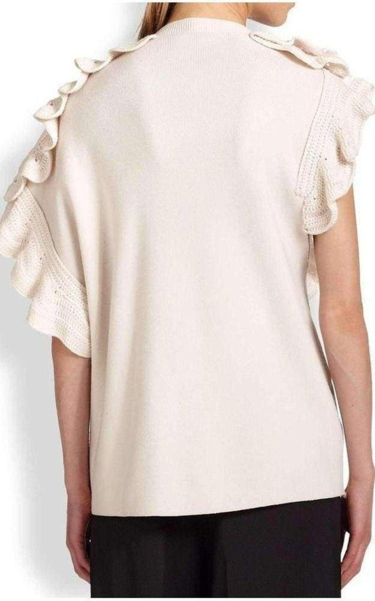 Phillip Lim Wool Crochet Ruffle Sleeveless Knit Sweater Vest - Runway Catalog