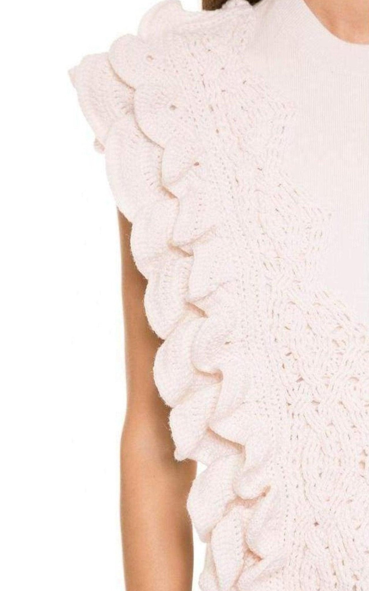 Phillip Lim Wool Crochet Ruffle Sleeveless Knit Sweater Vest - Runway Catalog
