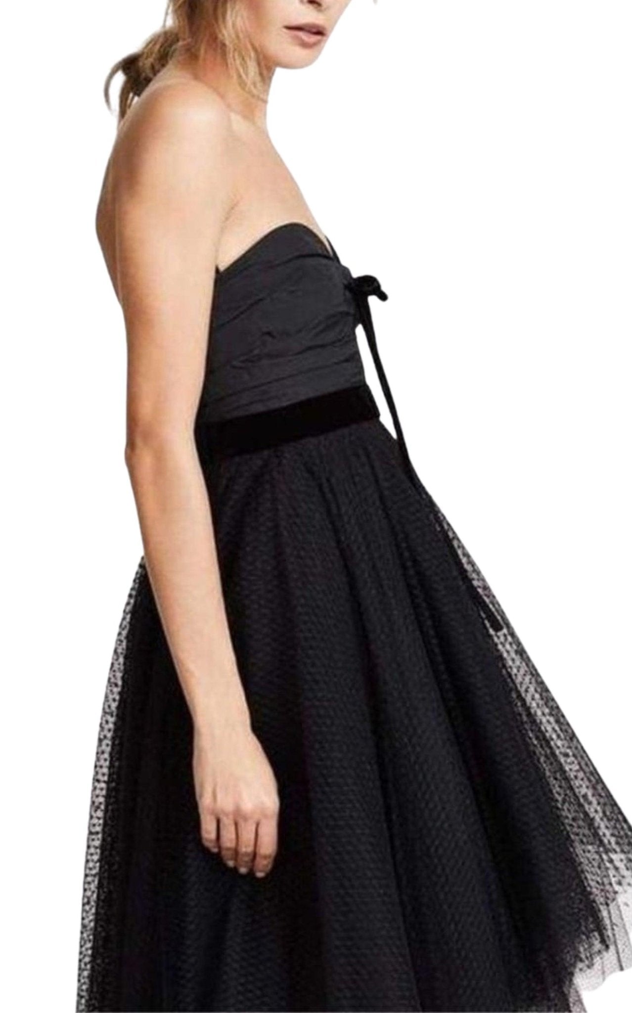 Philosophy Di Lorenzo Serafini Faille and Swiss Dot Tulle Dress - Runway Catalog