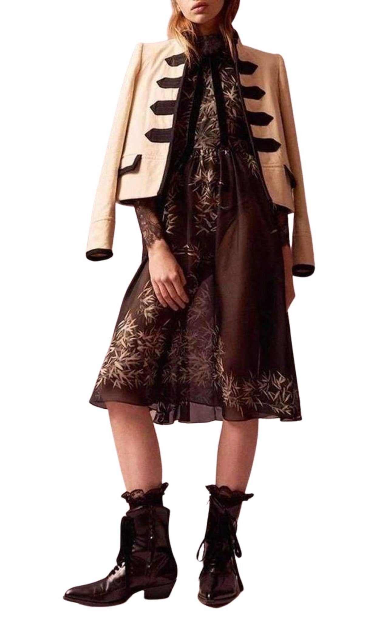 Philosophy Di Lorenzo Serafini Natural Gabardine Military Jacket - Runway Catalog