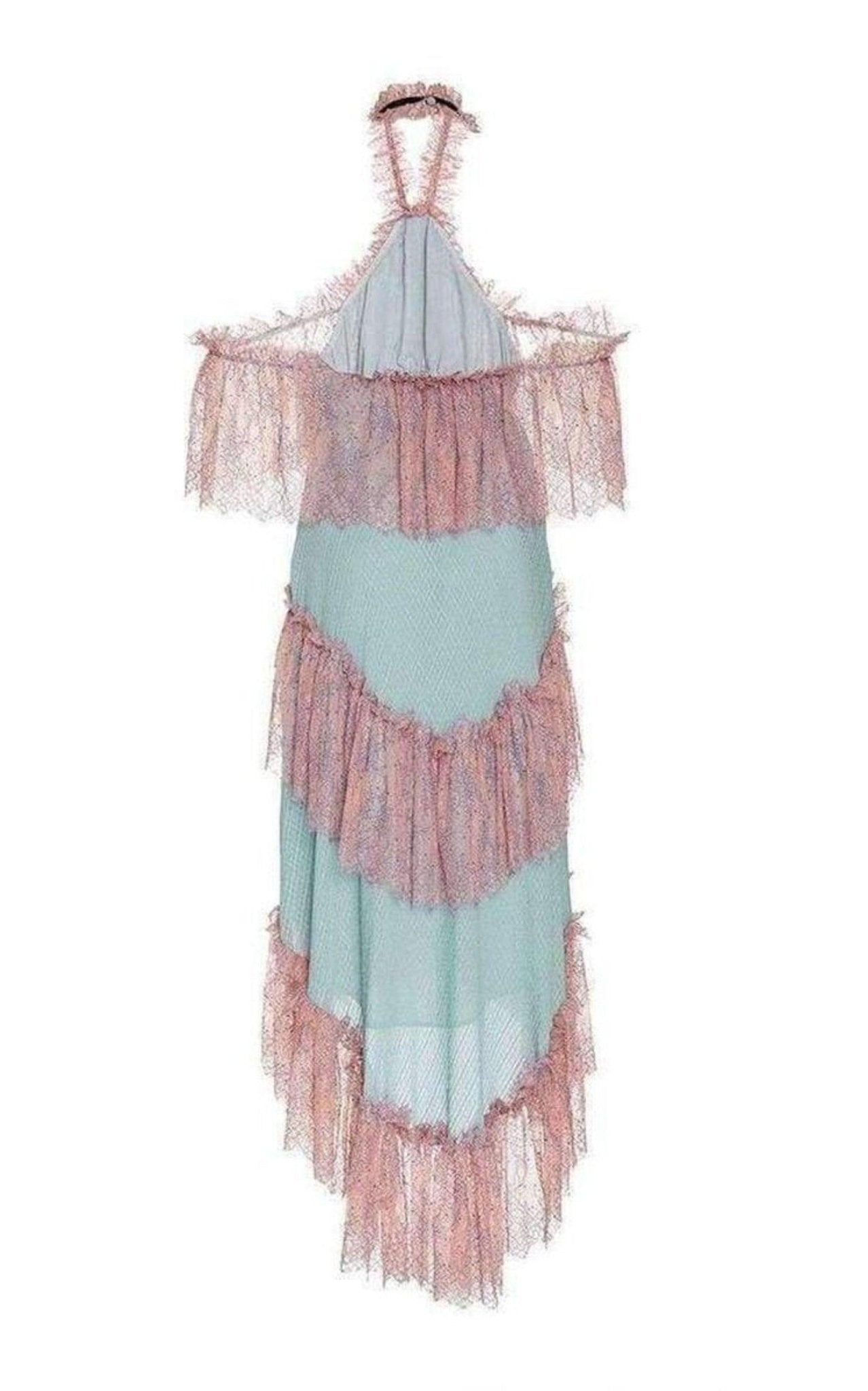 Philosophy Di Lorenzo Serafini Off the Shoulder Tiered Silk Dress - Runway Catalog