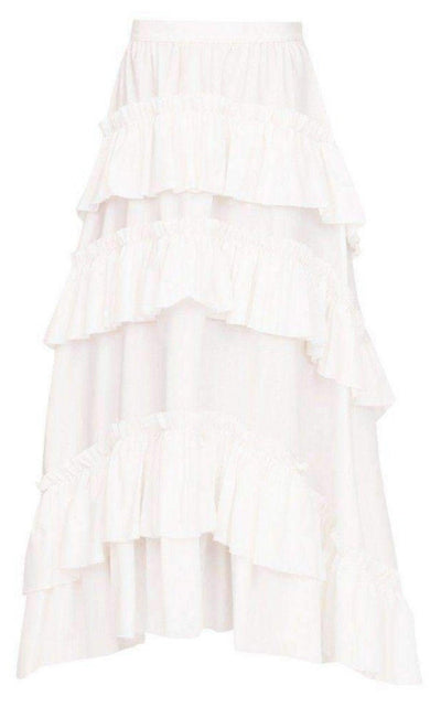 Philosophy Di Lorenzo Serafini White Maxi Frill Skirt - Runway Catalog