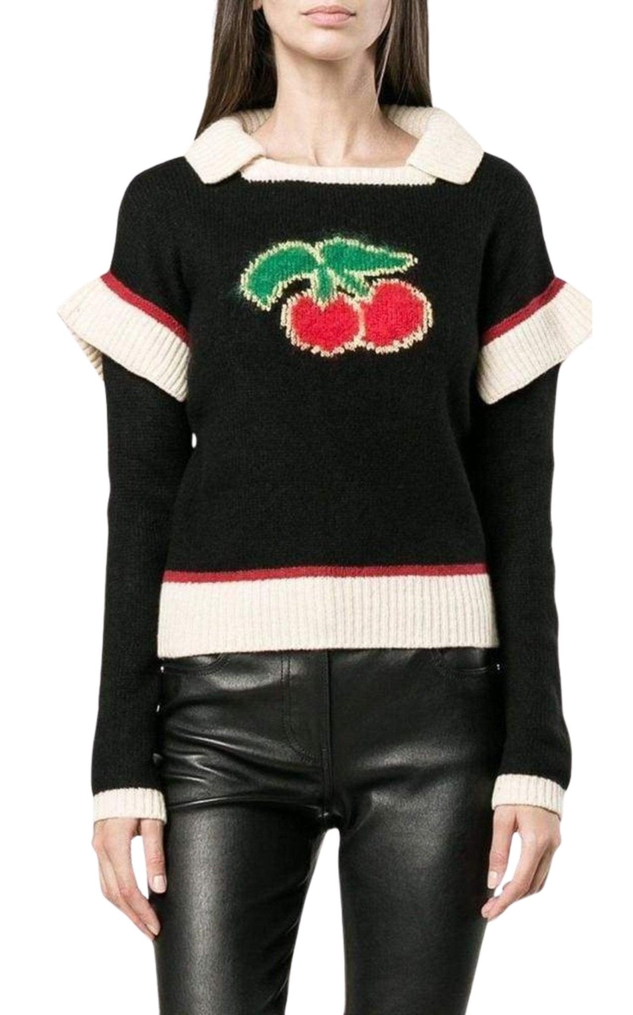 Philosophy Di Lorenzo Serafini Wool Blend Cherry Sweater - Runway Catalog