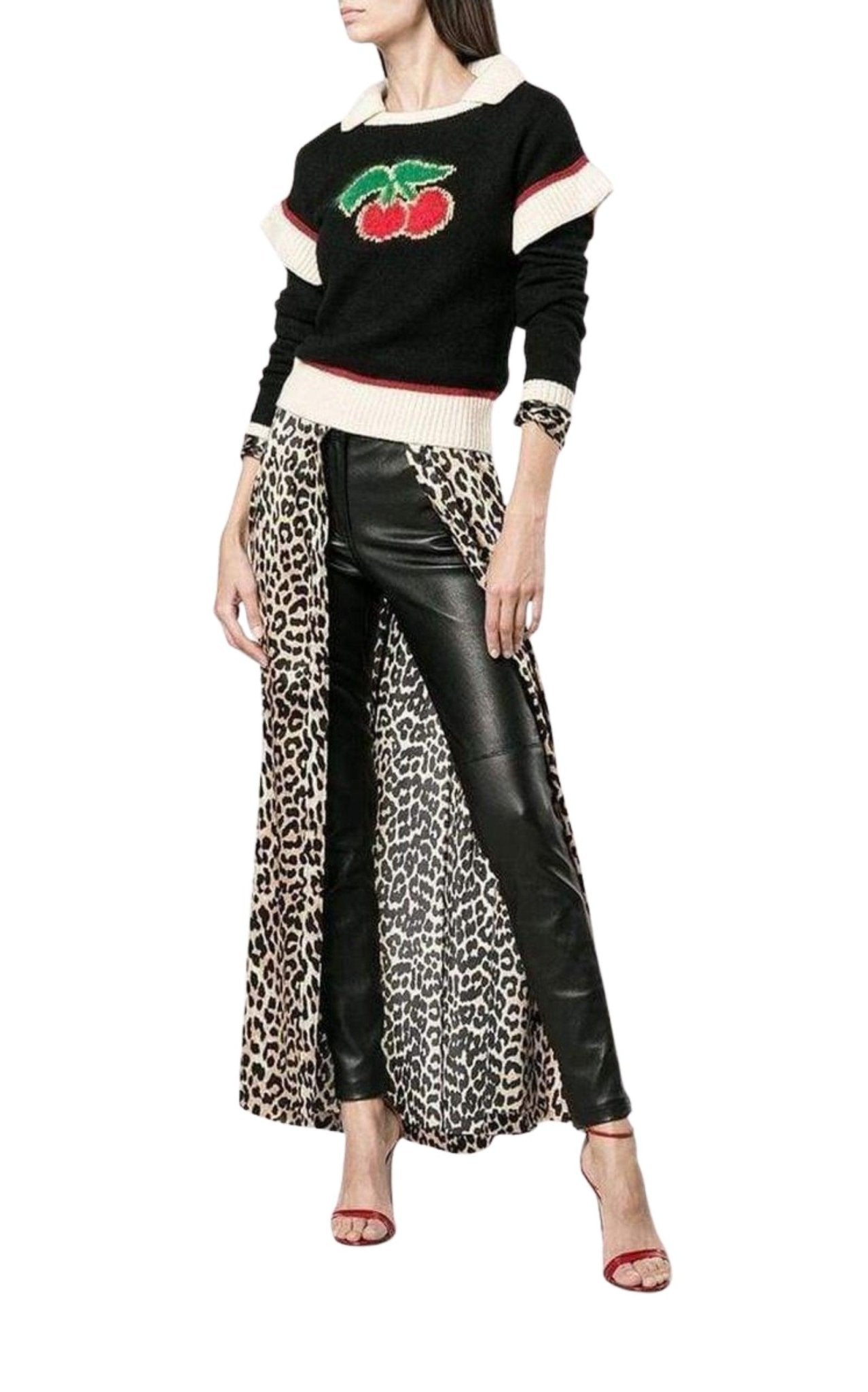 Philosophy Di Lorenzo Serafini Wool Blend Cherry Sweater - Runway Catalog