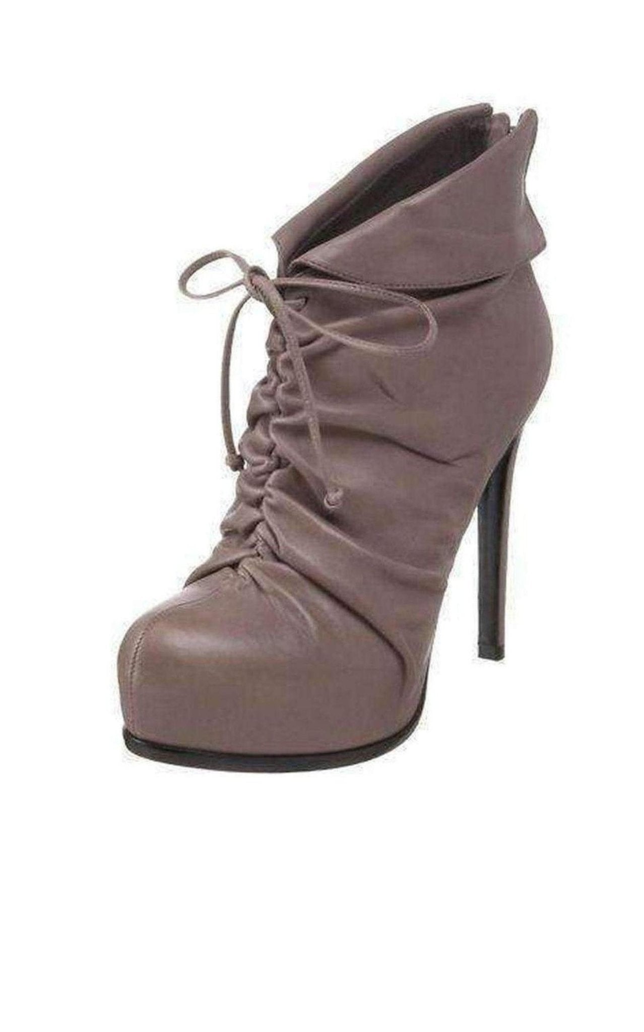 Pour La Victoire Grey Leather Asas Ankle Boots - Runway Catalog