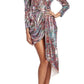 Mixed Sequin Wrapped Mini Dress Prabal Gurung