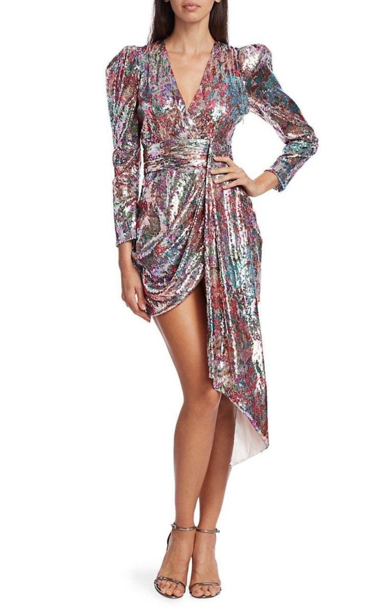 Prabal Gurung Mixed Sequin Wrapped Mini Dress - Runway Catalog