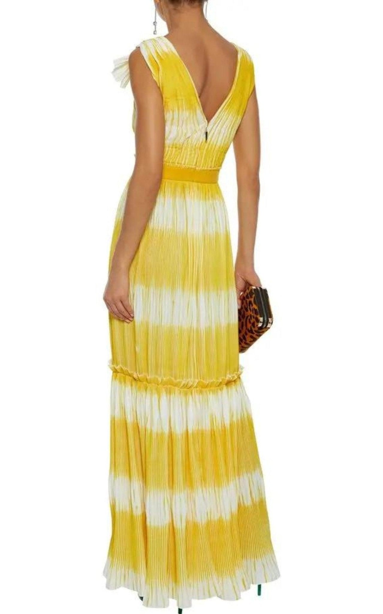 Prabal Gurung Yellow Tadia Plissé Dress - Runway Catalog